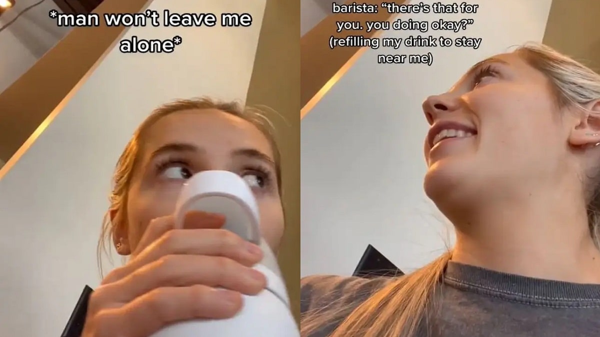 Video Starbucks Worker Saves Woman From Harasser Video Goes Viral Video Starbucks Worker Saves Woman From Harasser Video Goes Viral